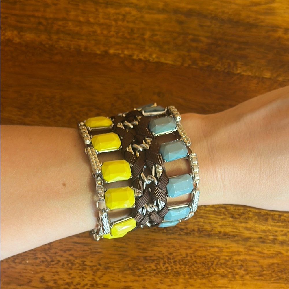 Jessica Simpsom Yellow and Blue Gemstone Bracelet